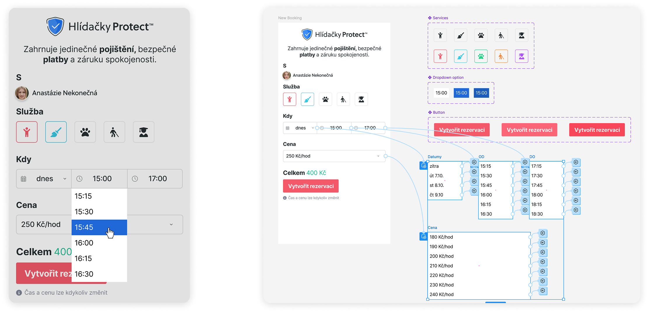 Prototype used for usability testing