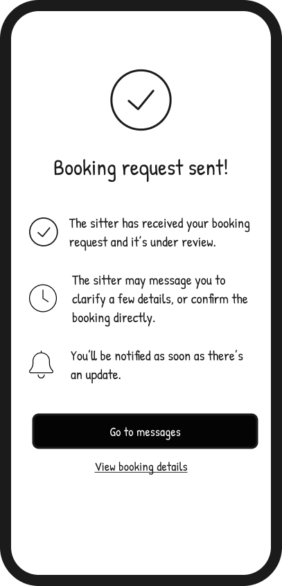 Post-booking transparency screen