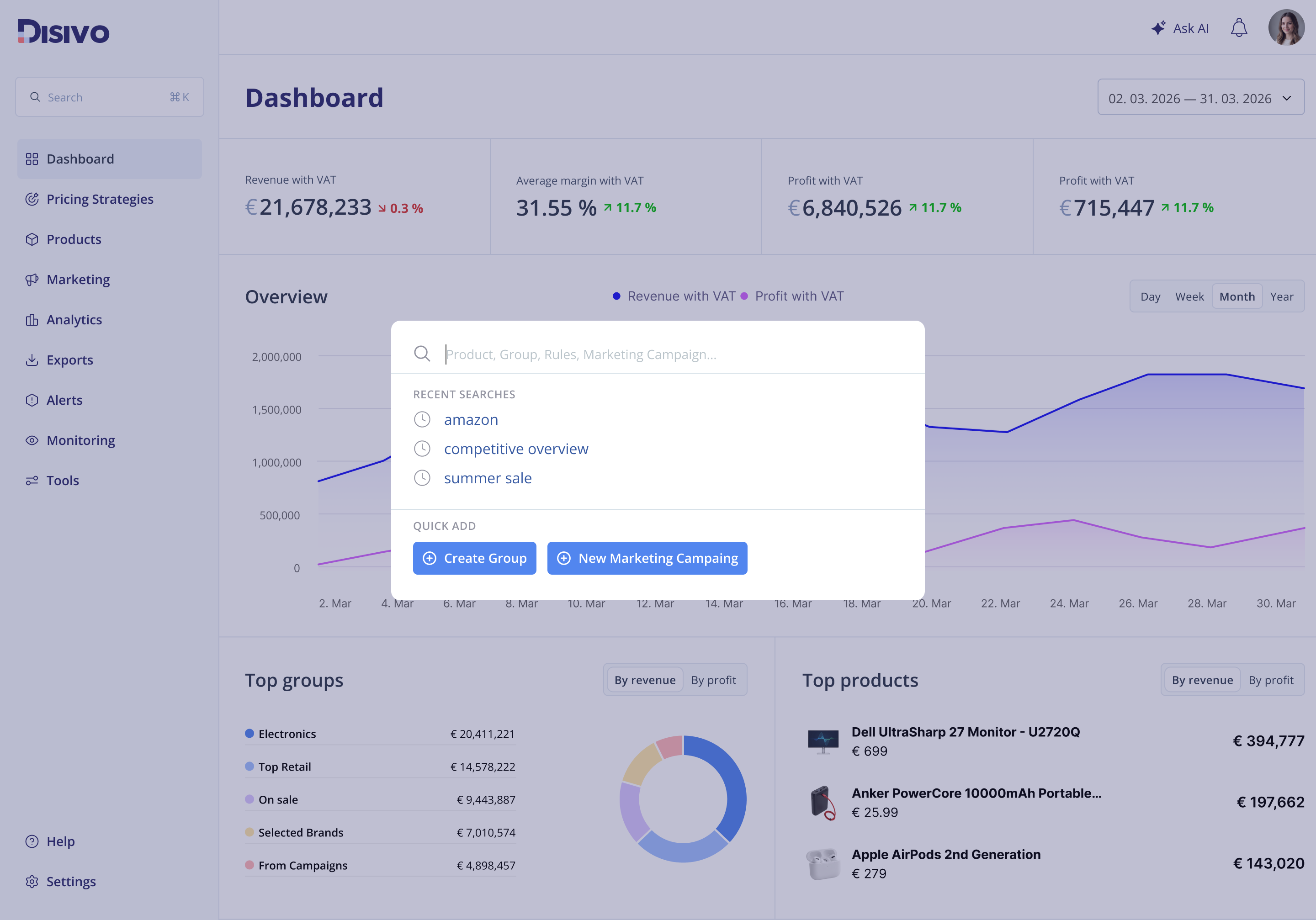 Search UI mockup 1