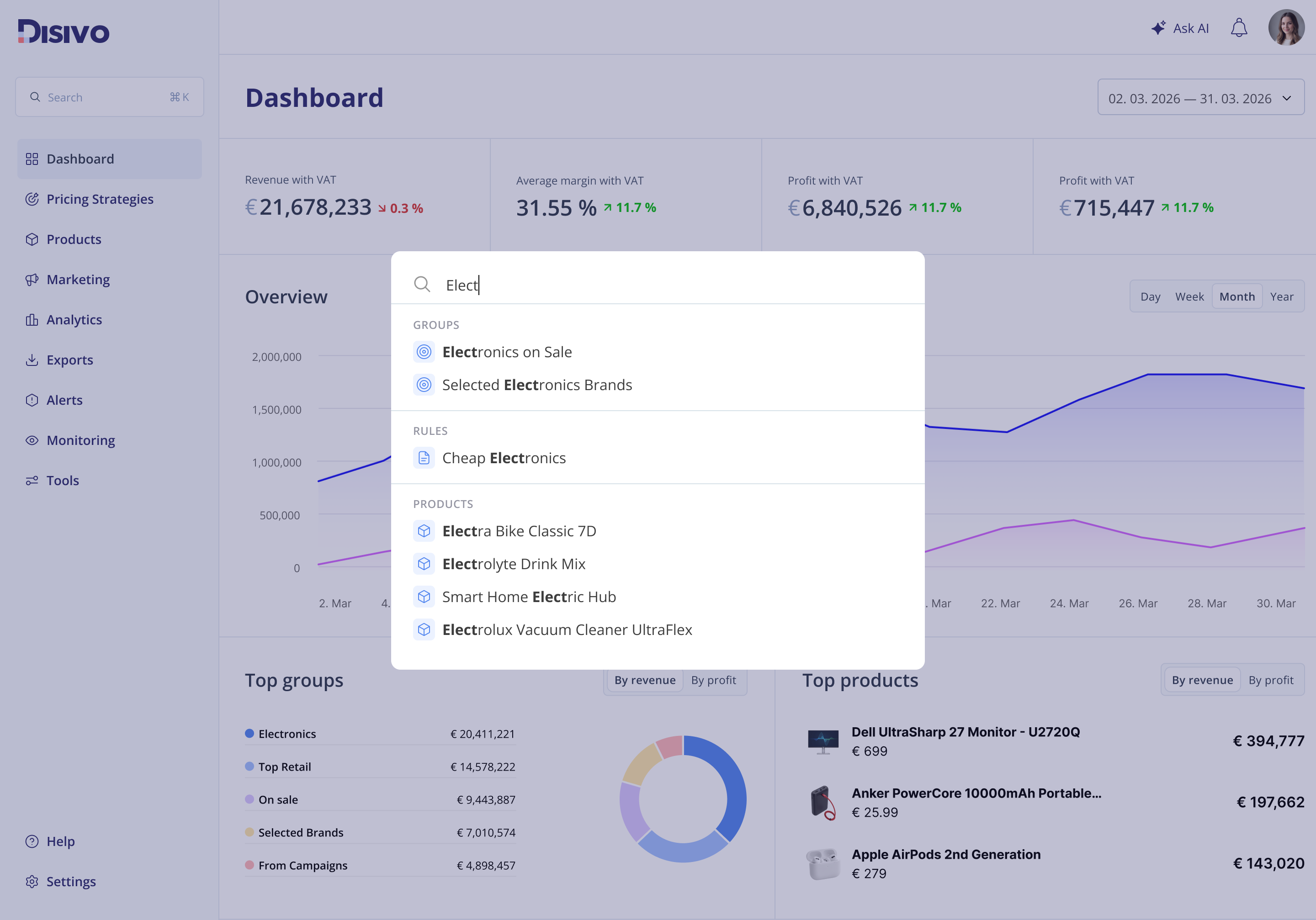 Search UI mockup 2